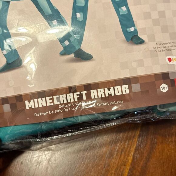 Minecraft Officially Licensed Light Blue Armor Kids Costume Youth Unisex 10 Boys - Picture 3 of 8